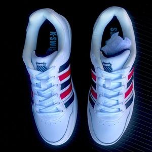 New - K-Swiss Men’s white/navy/red - size 9